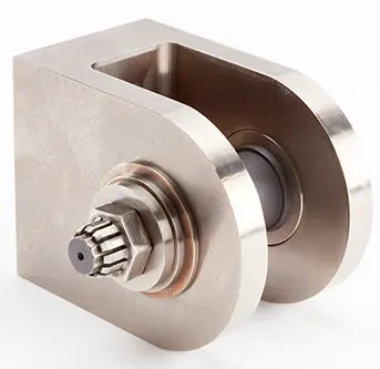 Product image of shoulder nut and bolt self-locking fastening system by Click-Loc, alternative to a typical locking bolt.