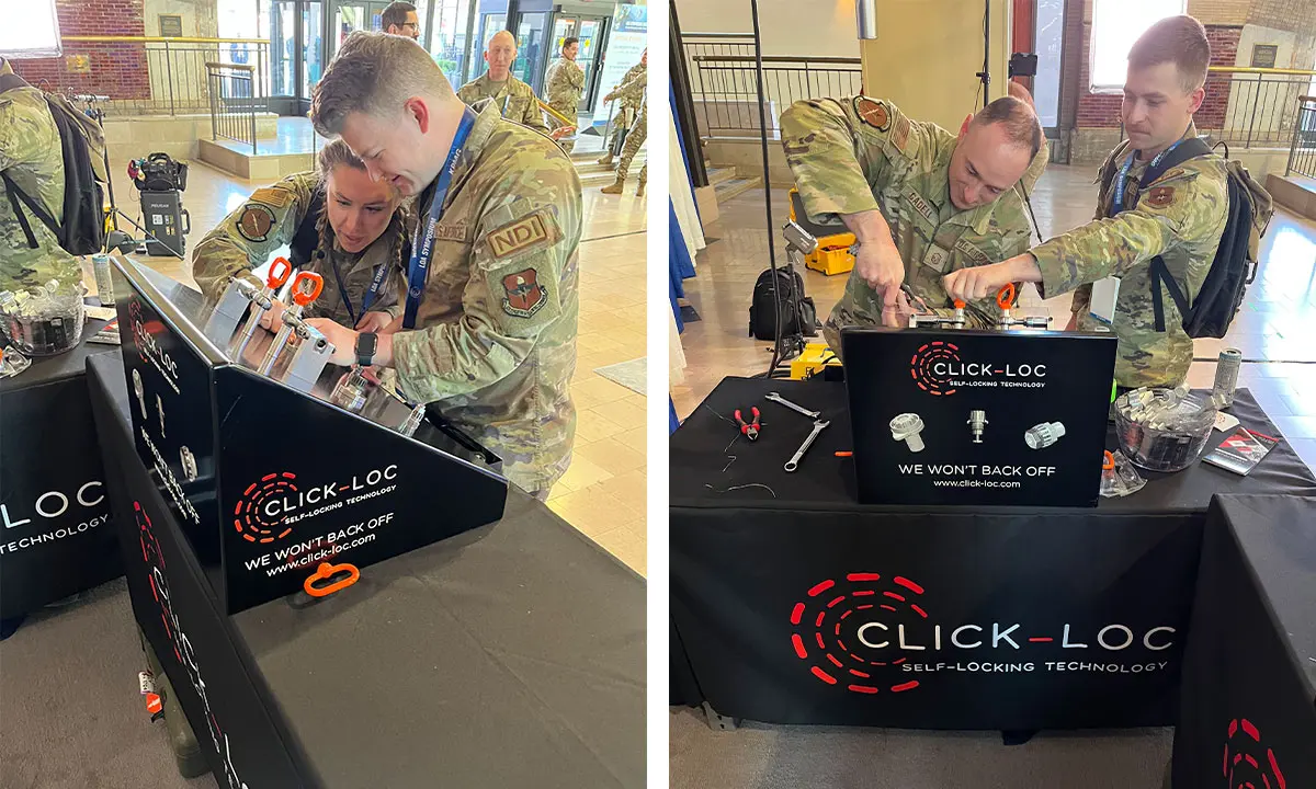 Click-Loc at LOA 2024 to show case their nut and bolt self-locking fastening systems.